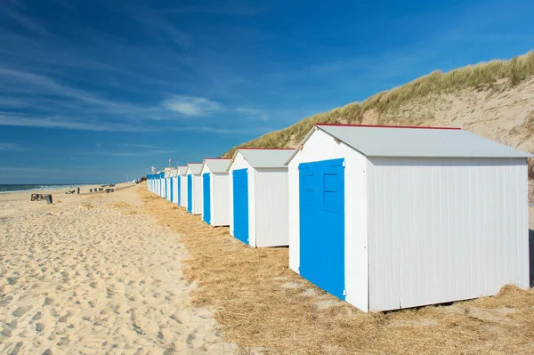 Cabanas de praia azul — Fotografia de Stock