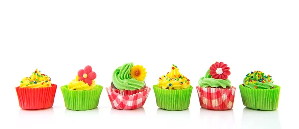 Green and red cupcakes — Stock Photo, Image