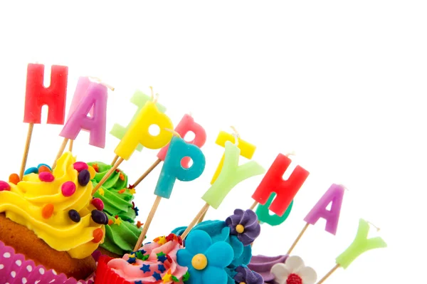 Bunte Happy Birthday Cupcakes — Stockfoto