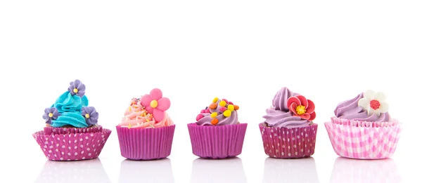 Μοβ και ροζ cupcakes — Φωτογραφία Αρχείου