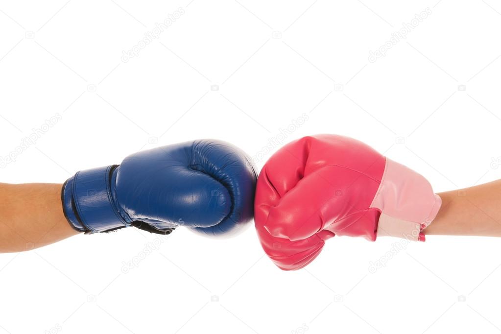 Boxing man and woman