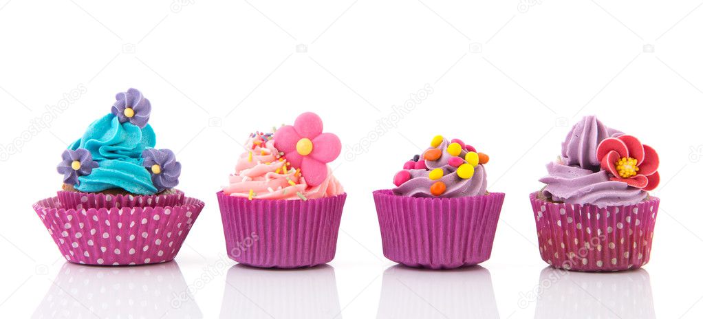 Purple and pink cupcakes