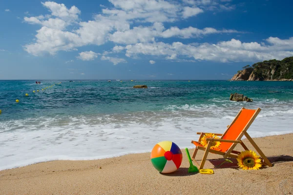 Cadeira de praia vazia — Fotografia de Stock