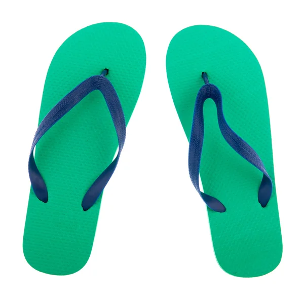 Groene en blauwe flip flops — Stockfoto