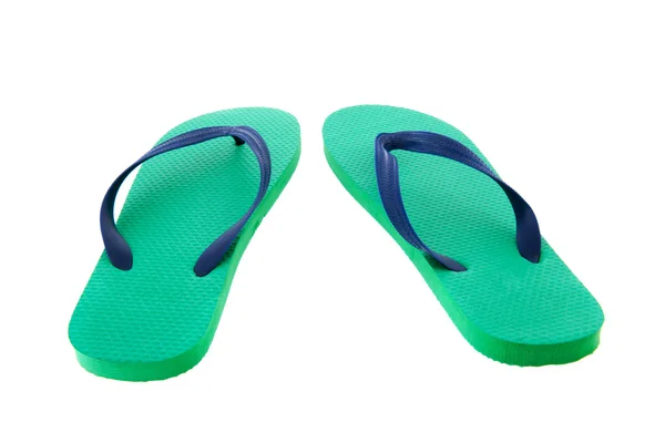 Groene en blauwe flip flops — Stockfoto