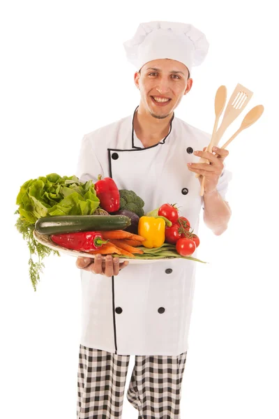 Cook with assortment fresh vegetables Stock Image