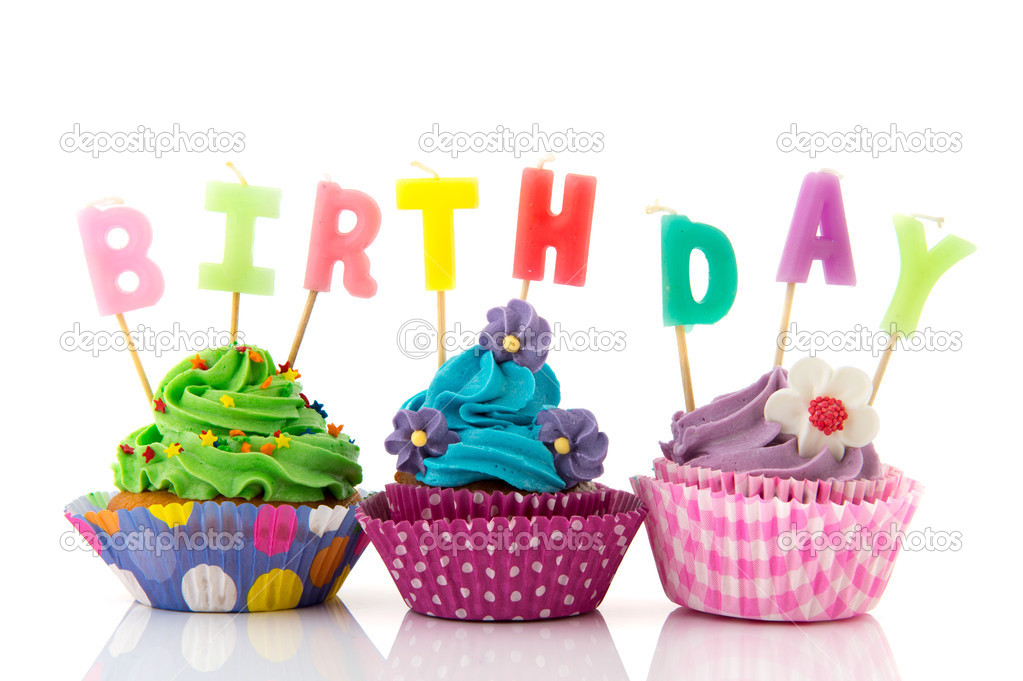 Birthday cupcakes Stock Photo by ©ivonnewierink 29701867