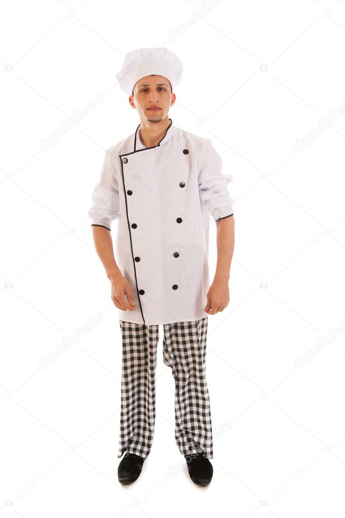 Male cook isolated over white background