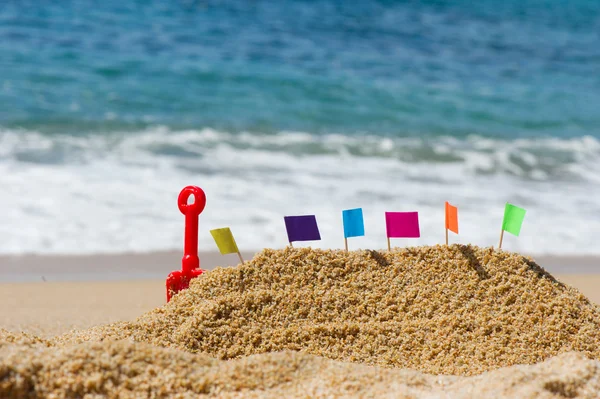 Sandslott på stranden — Stockfoto