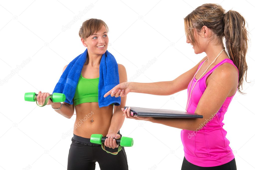Training by female personal trainer