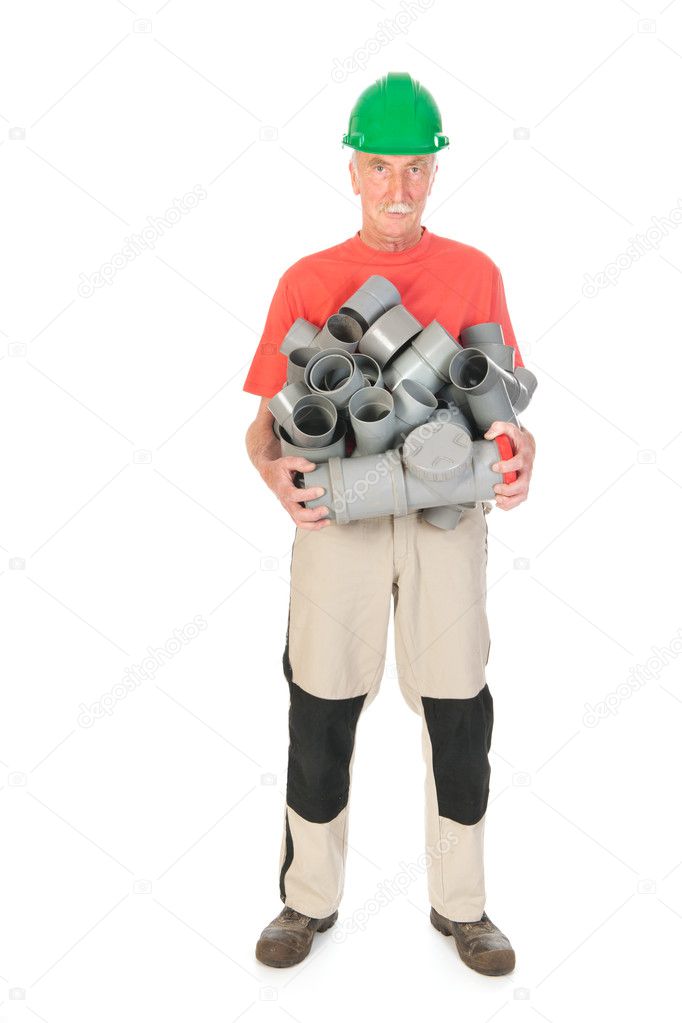 Plumber with many pipes