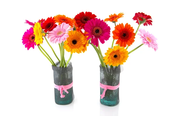 Gerber flowers in vases — Stock Photo, Image