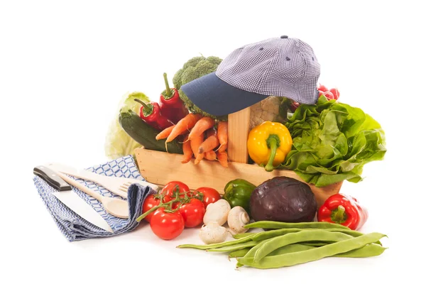 Harvest basket fresh vegetables — Stock Photo, Image