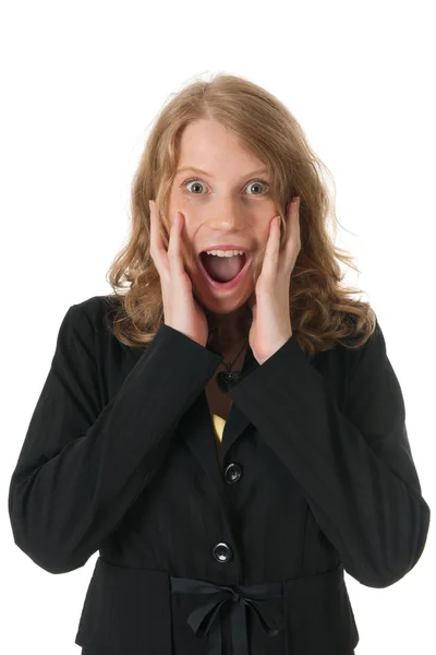 Pleasantly surprised woman — Stock Photo, Image