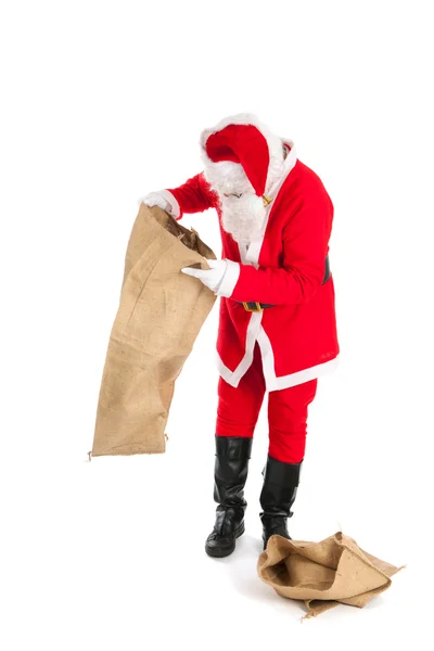 Babbo Natale con sacchetti vuoti — Foto Stock