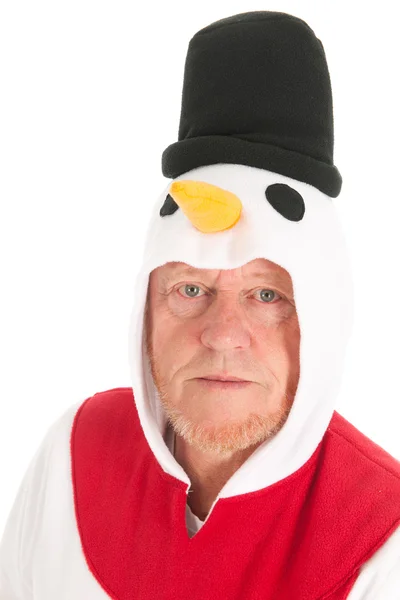 Portrait human snowman — Stock Photo, Image