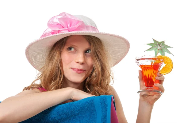 Woman with cocktail — Stock Photo, Image