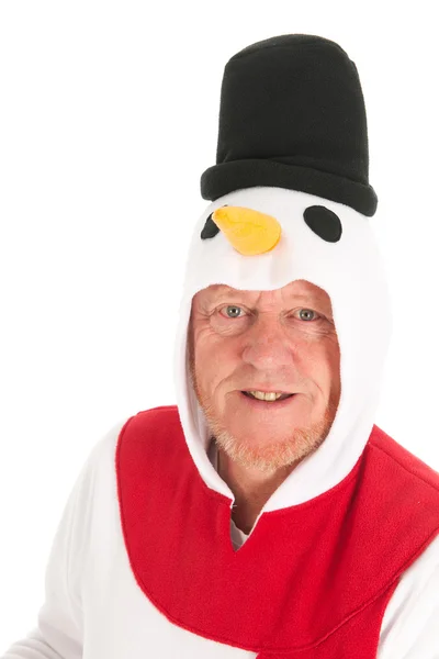 Portrait human snowman — Stock Photo, Image