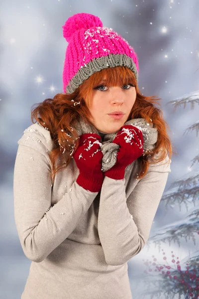 Winter vrouw — Stockfoto