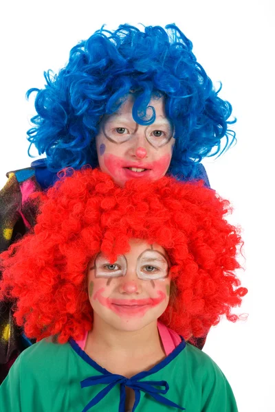 Twee grappige kleine clowns — Stockfoto