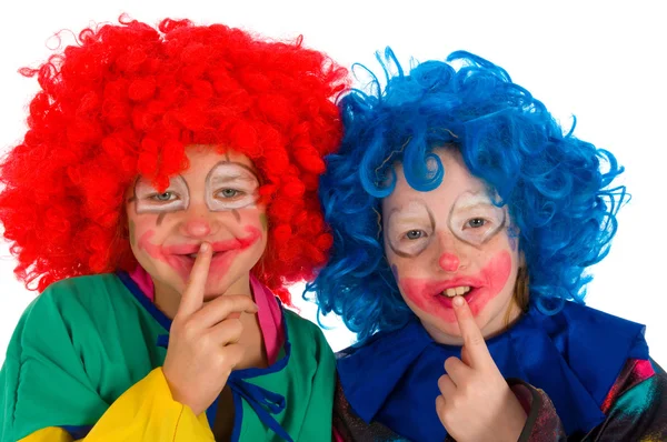 Dzieci klauni — Zdjęcie stockowe