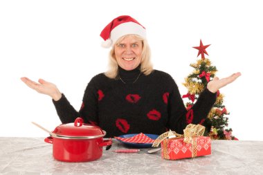 kadın olgun yaş mutlu rahat Noel ile