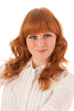 bir gülümseme ile kadın portre