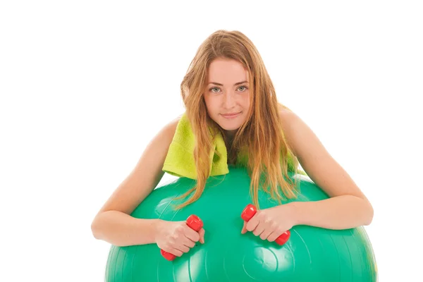 Mujer del deporte con pelota —  Fotos de Stock