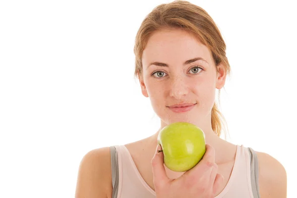 Comer una manzana —  Fotos de Stock