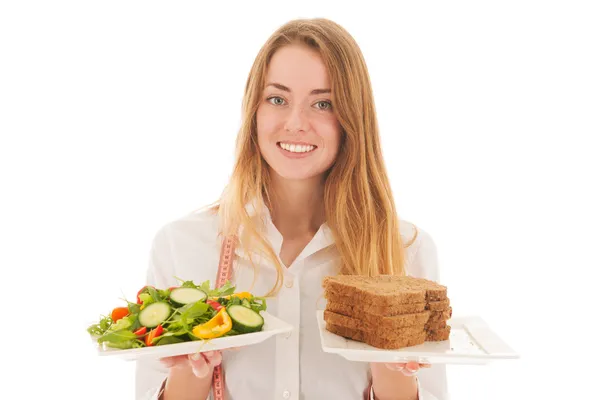 Kadın diyet ile — Stok fotoğraf