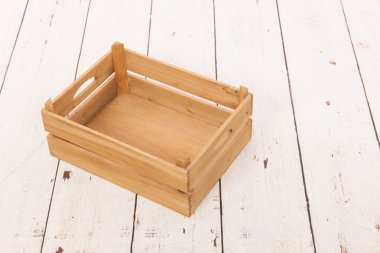 doldurmak için boş ahşap sandık