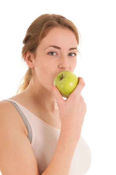 З'ївши яблуко — стокове фото