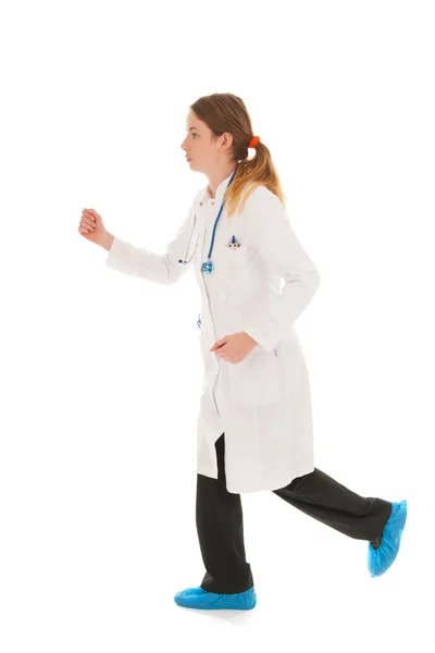 Female doctor running — Stock Photo, Image