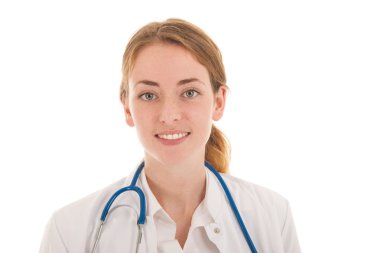 Steteskoplu kadın doktor.