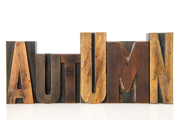 Autumn in vintage text — Stock Photo, Image