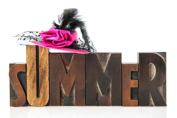 Summer in vintage text — Stock Photo, Image