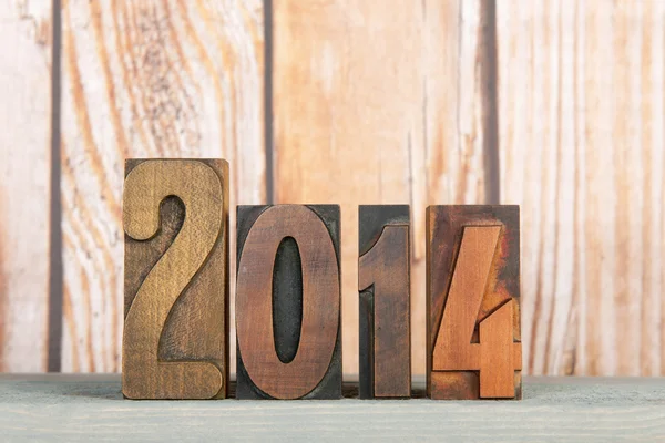 2014 in vintage letters — Stock Photo, Image