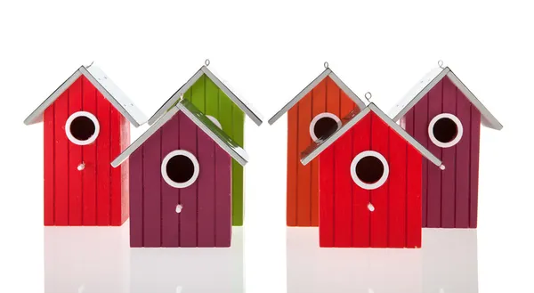 Kleurrijke vogel huizen — Stockfoto