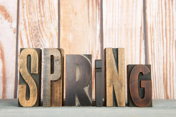 Spring in print letters — Stock Photo, Image