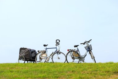 Bikes on the dike clipart
