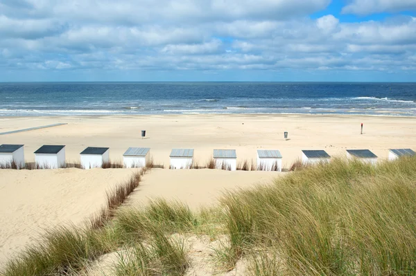 Blue beach huts at Texel