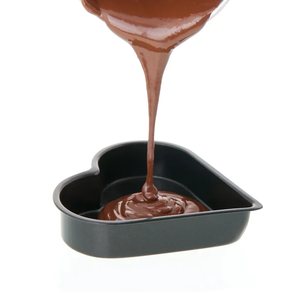 Form zur Herstellung von Schokoladenherzen — Stockfoto
