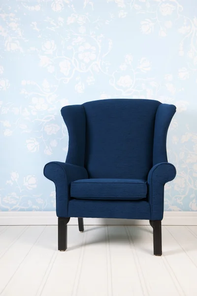 Interior quarto azul com poltrona — Fotografia de Stock