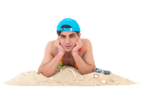 Mladý muž na pláži — Stock fotografie