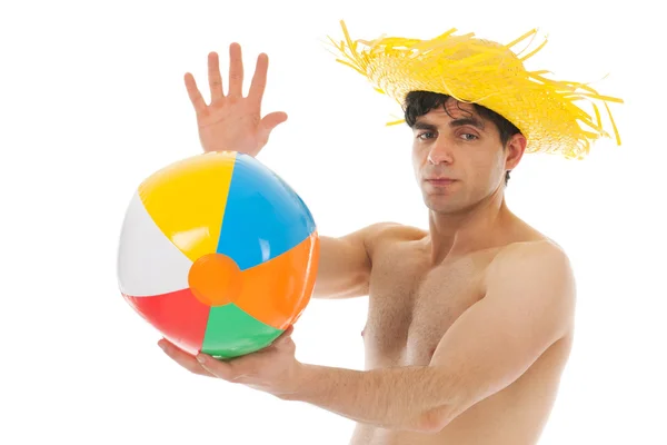 Beach boy with ball — Stock Photo, Image