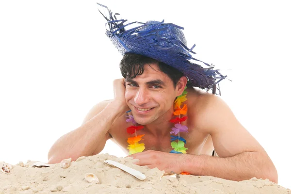 Joven en la playa — Foto de Stock