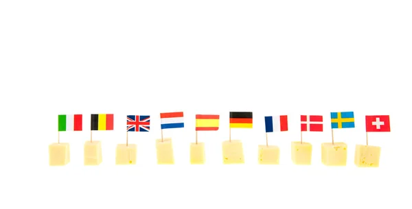 Kostki sera z flagi — Zdjęcie stockowe