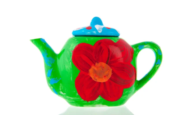 Self painted tea pot — Stock Photo, Image