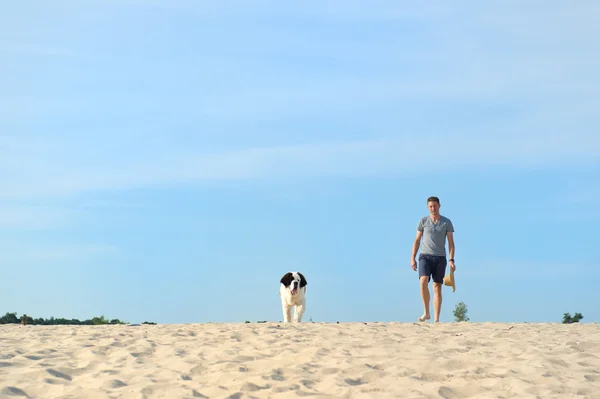 Owner with his dog — Stock Photo, Image