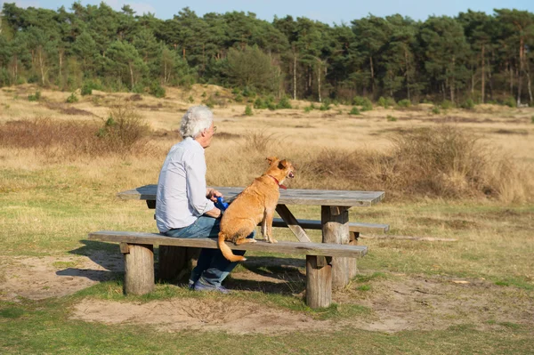 Homme avec chien — Photo